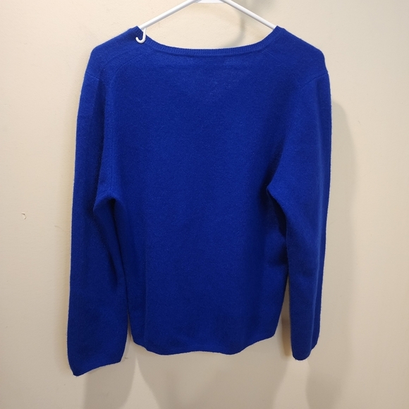 CASHMERE by Charter Club Royal Blue Pullover Women's V Neck Sweater size M - Picture 5 of 8